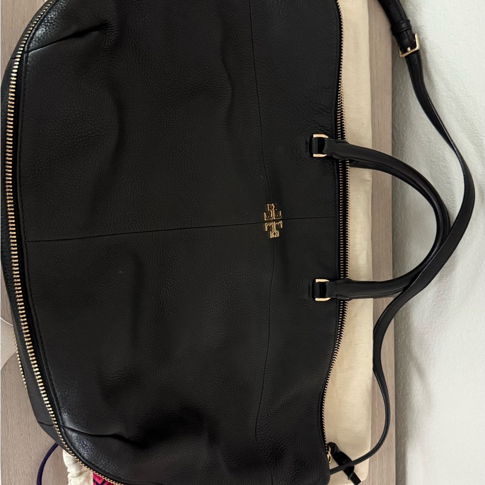 Tory Burch Black Satchel with Gold Accents - Picture 6 of 6
